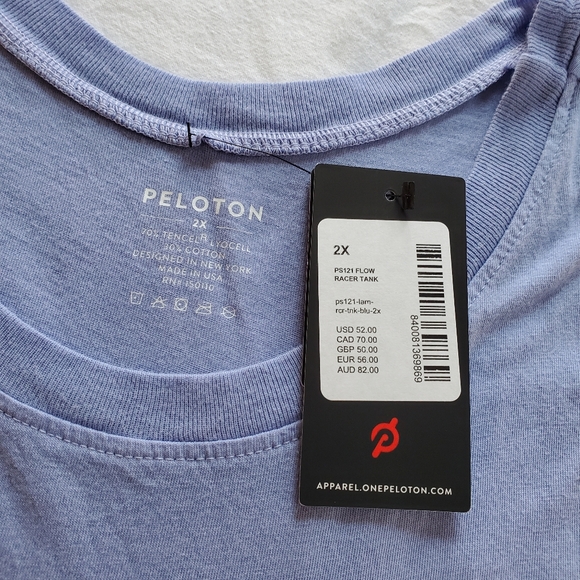 Peloton Blue Flow Racer Back Exercise Tank Top 2x - Picture 5 of 9